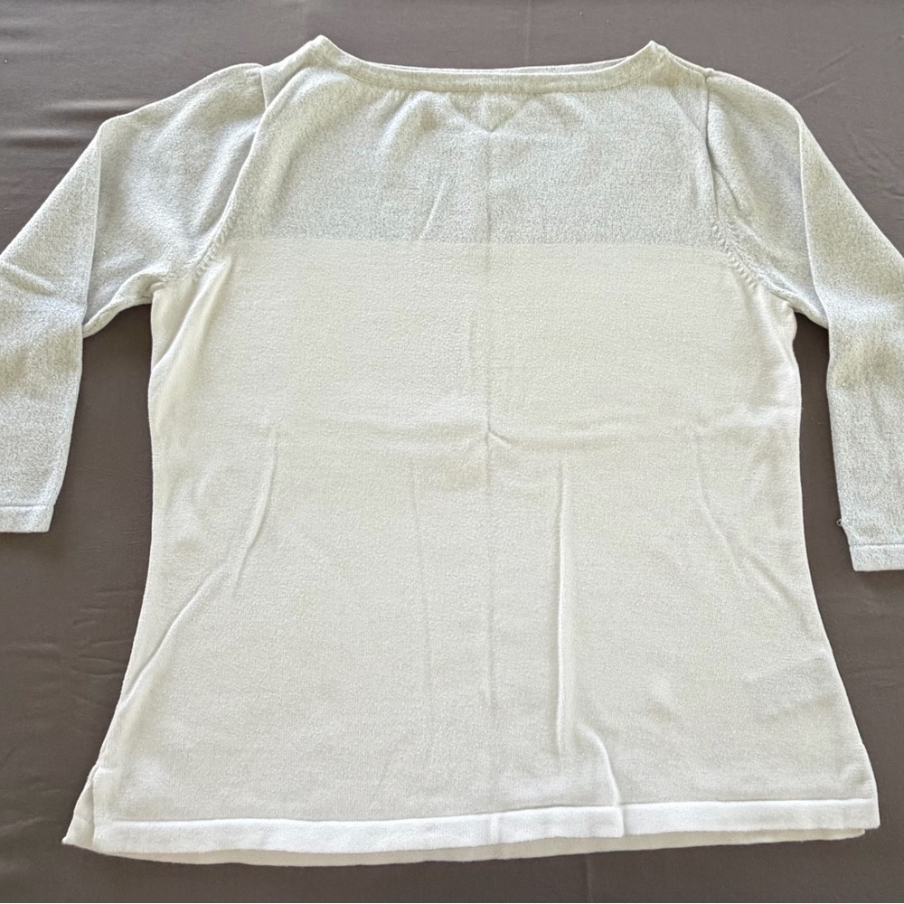 Tommy Hilfiger Light Gray/Silver Crewneck Knit Top